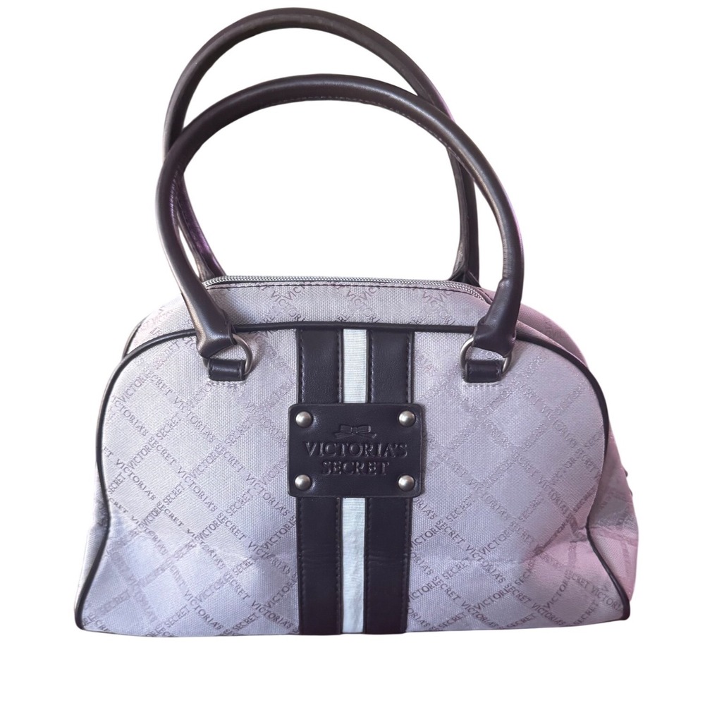 Victorias Secret Logo Monogram light pinkish grey Brown Y2K Dome Bag
13x8x4" EUC